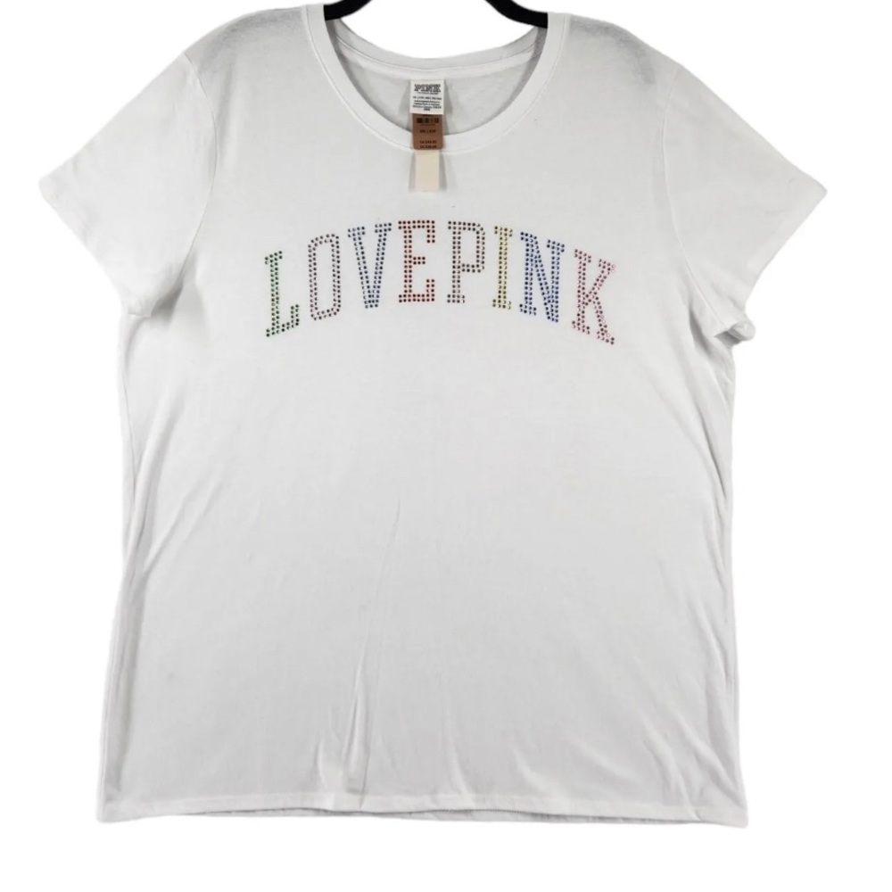 Victoria Secret Love Pink Rhinestone Shirt Sz L
